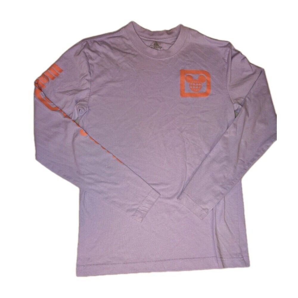 Disney Parks Walt Disney World Lavender & Neon Orange Long Sleeve Tee - Size...